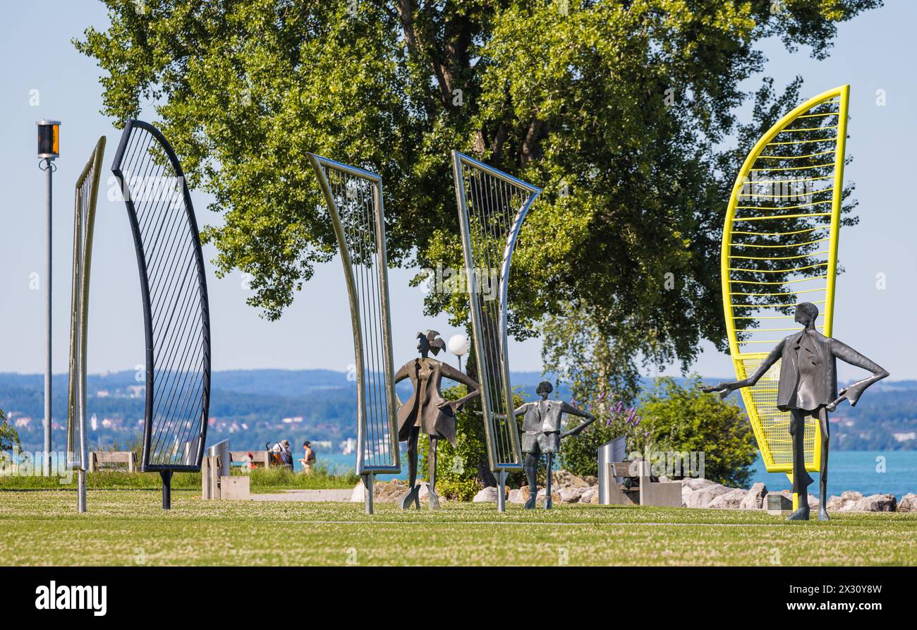 Skulpturen im Park beim Romanshornerr Hafen. (Romanshorn, Schweiz, 02.07.2022) Banque D'Images