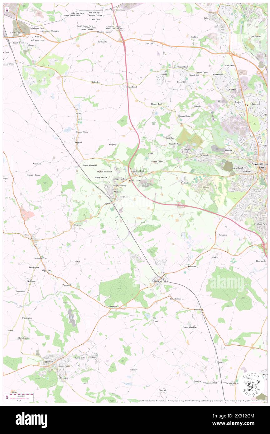 Newcastle-under-Lyme District, Staffordshire, GB, Royaume-Uni, Angleterre, n 52 59' 40'', S 2 19' 28'', carte, Cartascapes carte publiée en 2024. Explorez Cartascapes, une carte qui révèle la diversité des paysages, des cultures et des écosystèmes de la Terre. Voyage à travers le temps et l'espace, découvrir l'interconnexion du passé, du présent et de l'avenir de notre planète. Banque D'Images