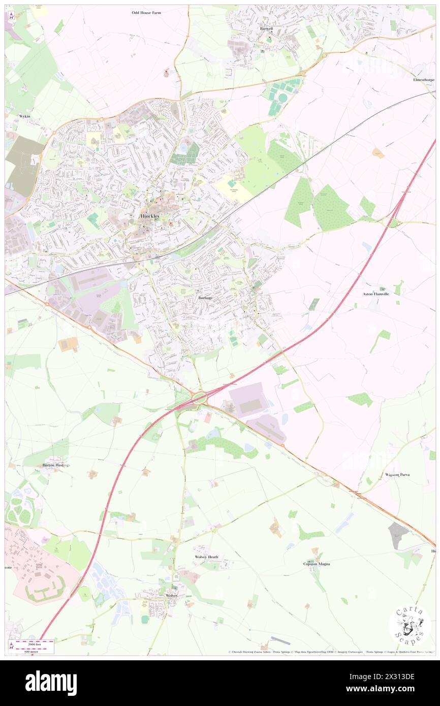 Burbage, Leicestershire, GB, Royaume-Uni, Angleterre, n 52 31' 29'', S 1 21' 23'', carte, Cartascapes carte publiée en 2024. Explorez Cartascapes, une carte qui révèle la diversité des paysages, des cultures et des écosystèmes de la Terre. Voyage à travers le temps et l'espace, découvrir l'interconnexion du passé, du présent et de l'avenir de notre planète. Banque D'Images