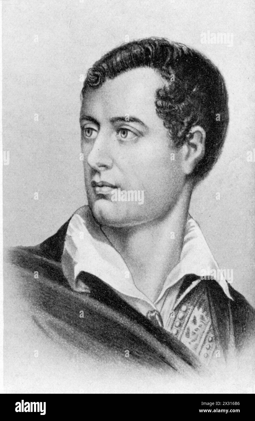 Byron, George Gordon, 6e baron Byron, 22.1.1788 - 19.4,1824, écrivain britannique, INFORMATIONS-AUTORISATION-DROITS-SUPPLÉMENTAIRES-NON-DISPONIBLES Banque D'Images