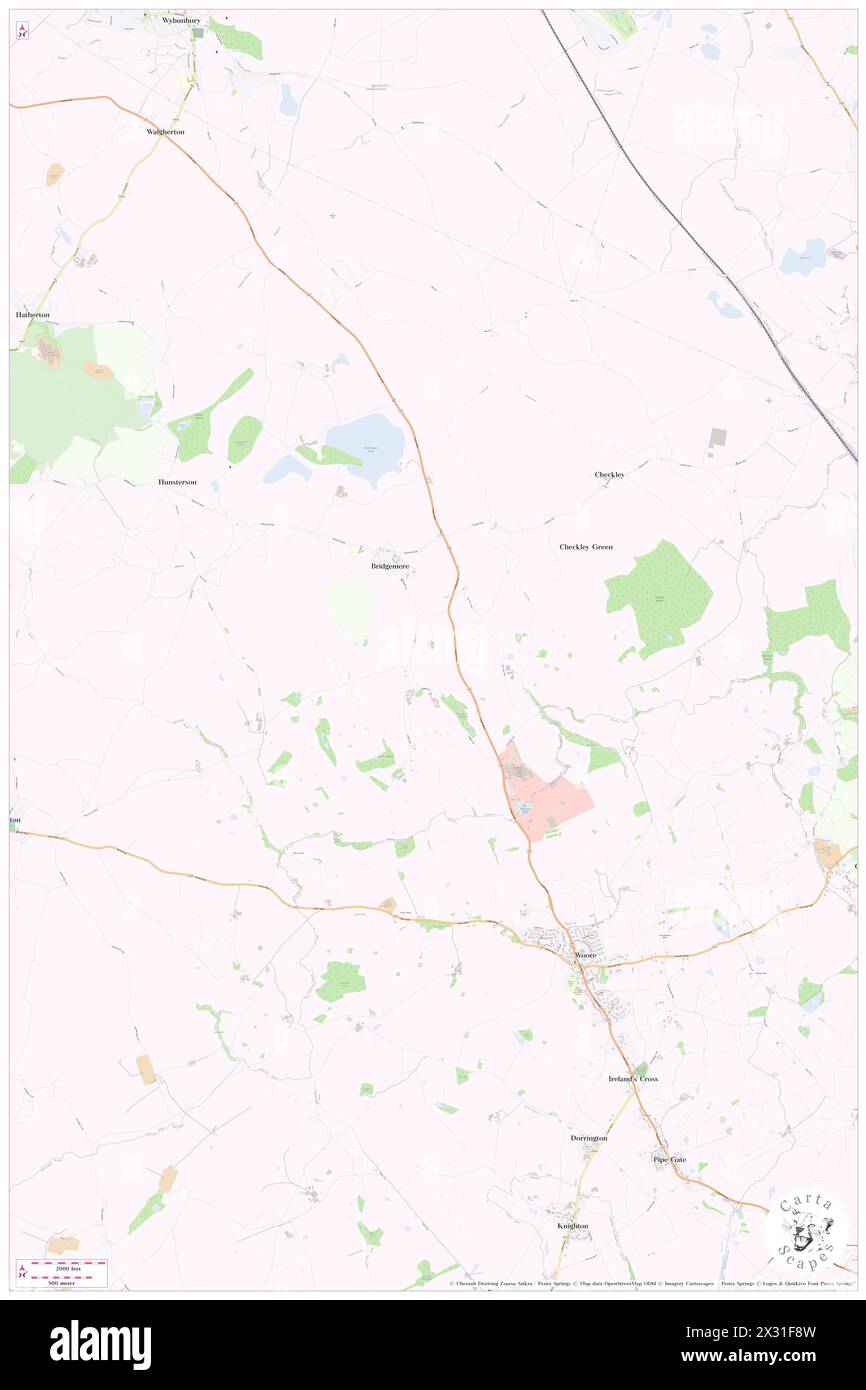 Bridgemere, Cheshire East, GB, Royaume-Uni, Angleterre, n 53 0' 0'', S 2 25' 12'', carte, Cartascapes carte publiée en 2024. Explorez Cartascapes, une carte qui révèle la diversité des paysages, des cultures et des écosystèmes de la Terre. Voyage à travers le temps et l'espace, découvrir l'interconnexion du passé, du présent et de l'avenir de notre planète. Banque D'Images