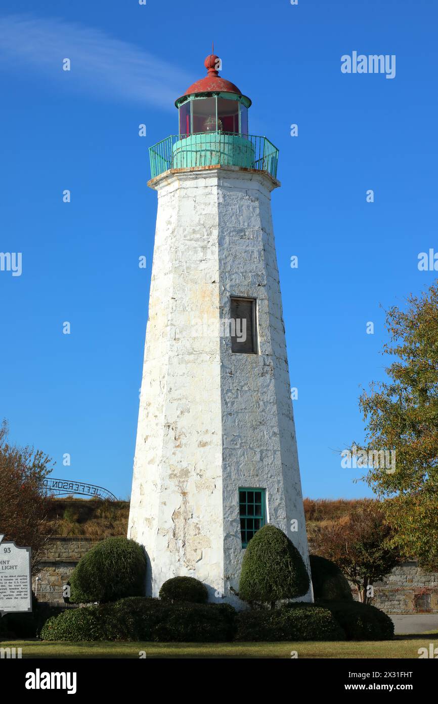 Géographie / voyage, États-Unis, Virginie, Fort Monroe, Old Port Comfort Light, construit en 1802, AUTORISATION-DROITS-SUPPLÉMENTAIRE-INFO-NON-DISPONIBLE Banque D'Images