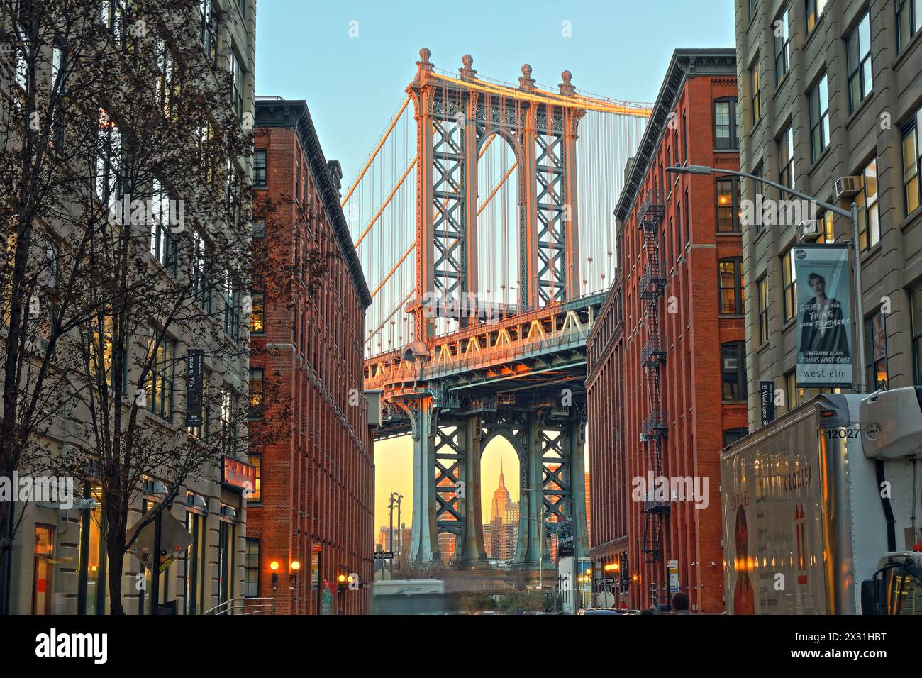 Géographie / voyage, États-Unis, New York, New York, vue depuis Washington Street sur le pont de Manhattan, AUTORISATION-DROITS-SUPPLÉMENTAIRE-INFO-NON-DISPONIBLE Banque D'Images