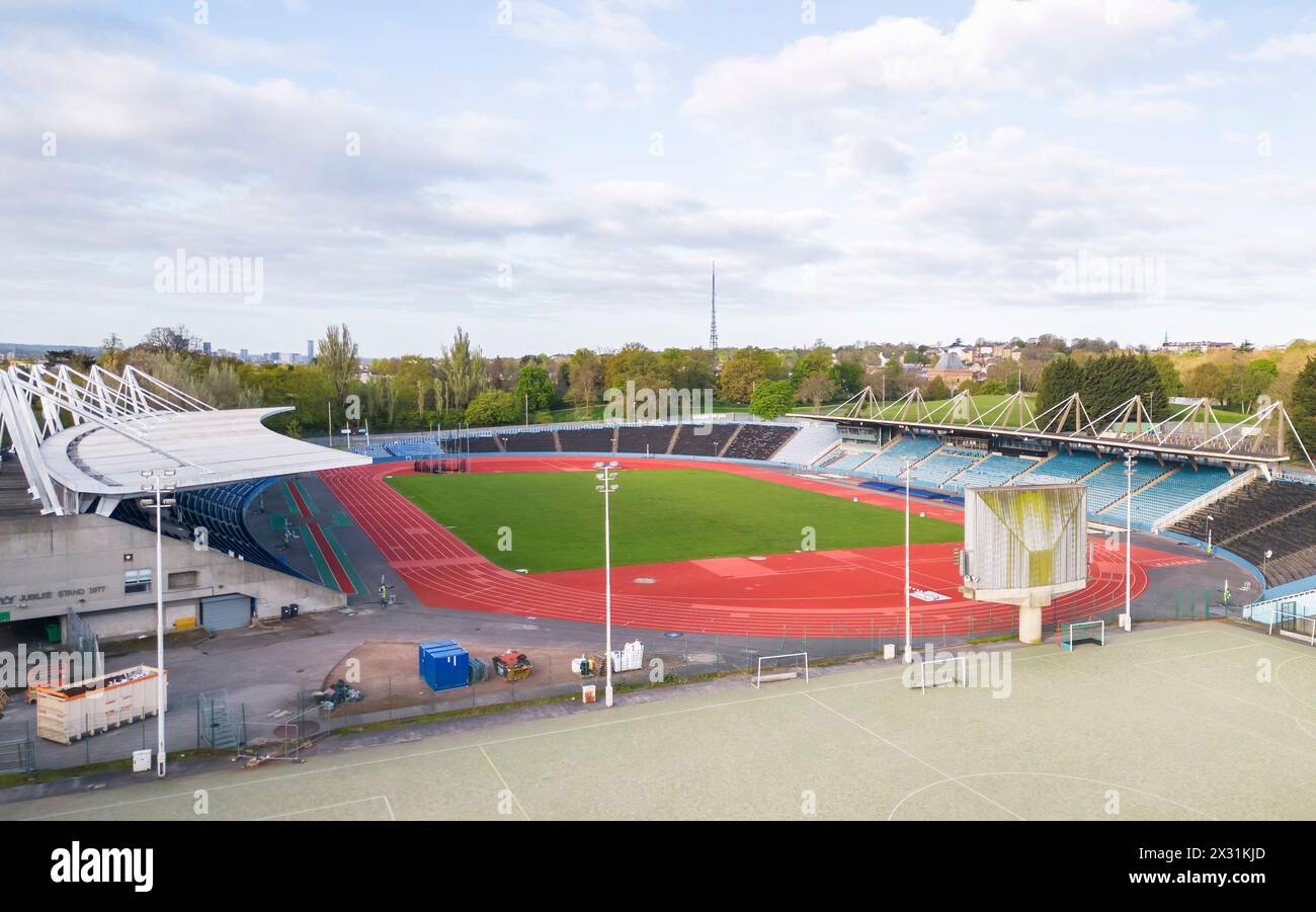 vue aérienne de la piste d'athlétisme au centre sportif national du crystal palace london Banque D'Images