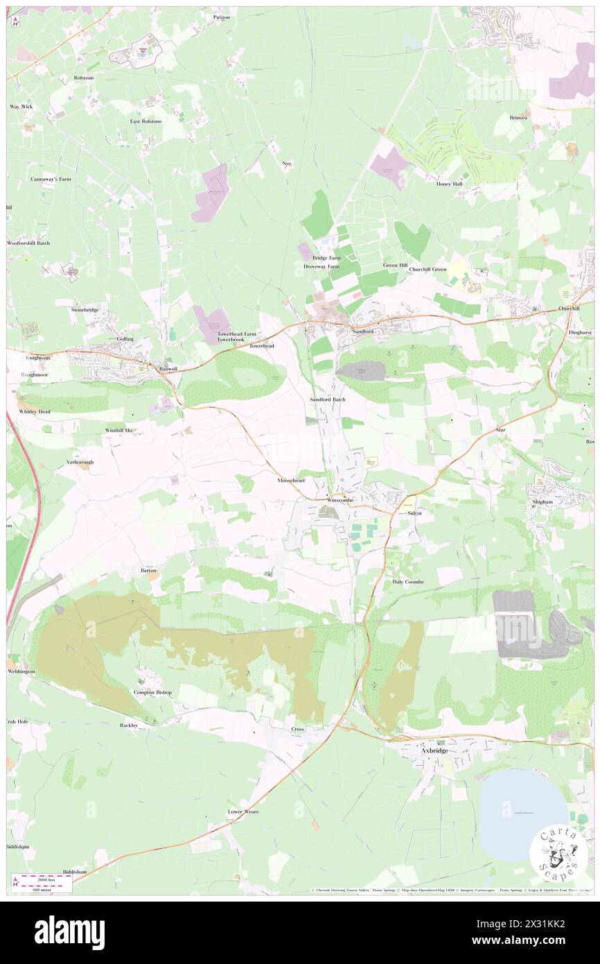 Winscombe et Sandford, North Somerset, GB, Royaume-Uni, Angleterre, n 51 19' 9'', S 2 50' 25'', carte, Cartascapes carte publiée en 2024. Explorez Cartascapes, une carte qui révèle la diversité des paysages, des cultures et des écosystèmes de la Terre. Voyage à travers le temps et l'espace, découvrir l'interconnexion du passé, du présent et de l'avenir de notre planète. Banque D'Images