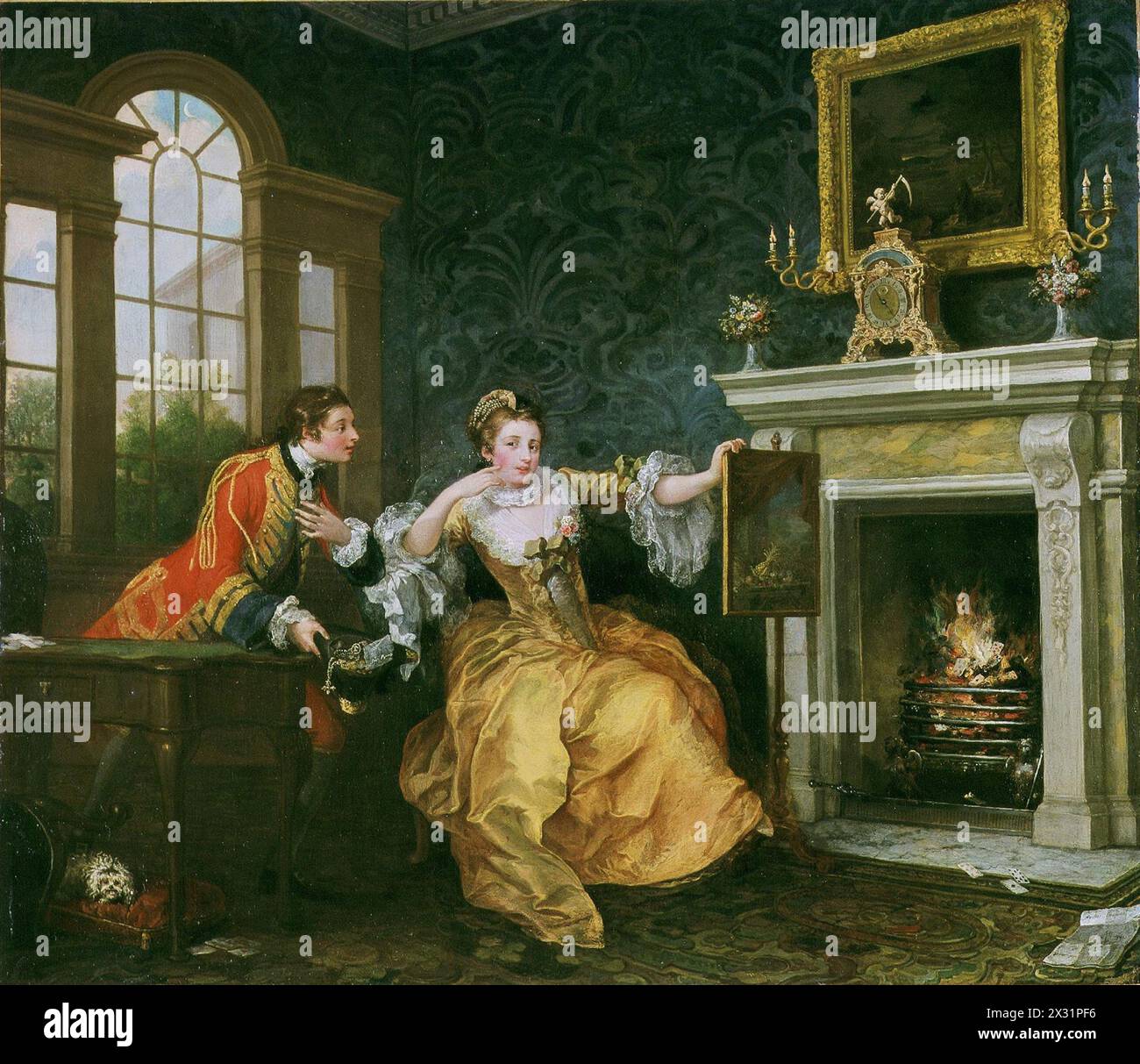 Le dernier pieu de la Dame, initialement intitulé Piquet : or Virtue in danger, est un tableau de William Hogarth, v. 1759. Le travail est un morceau de conversation Banque D'Images