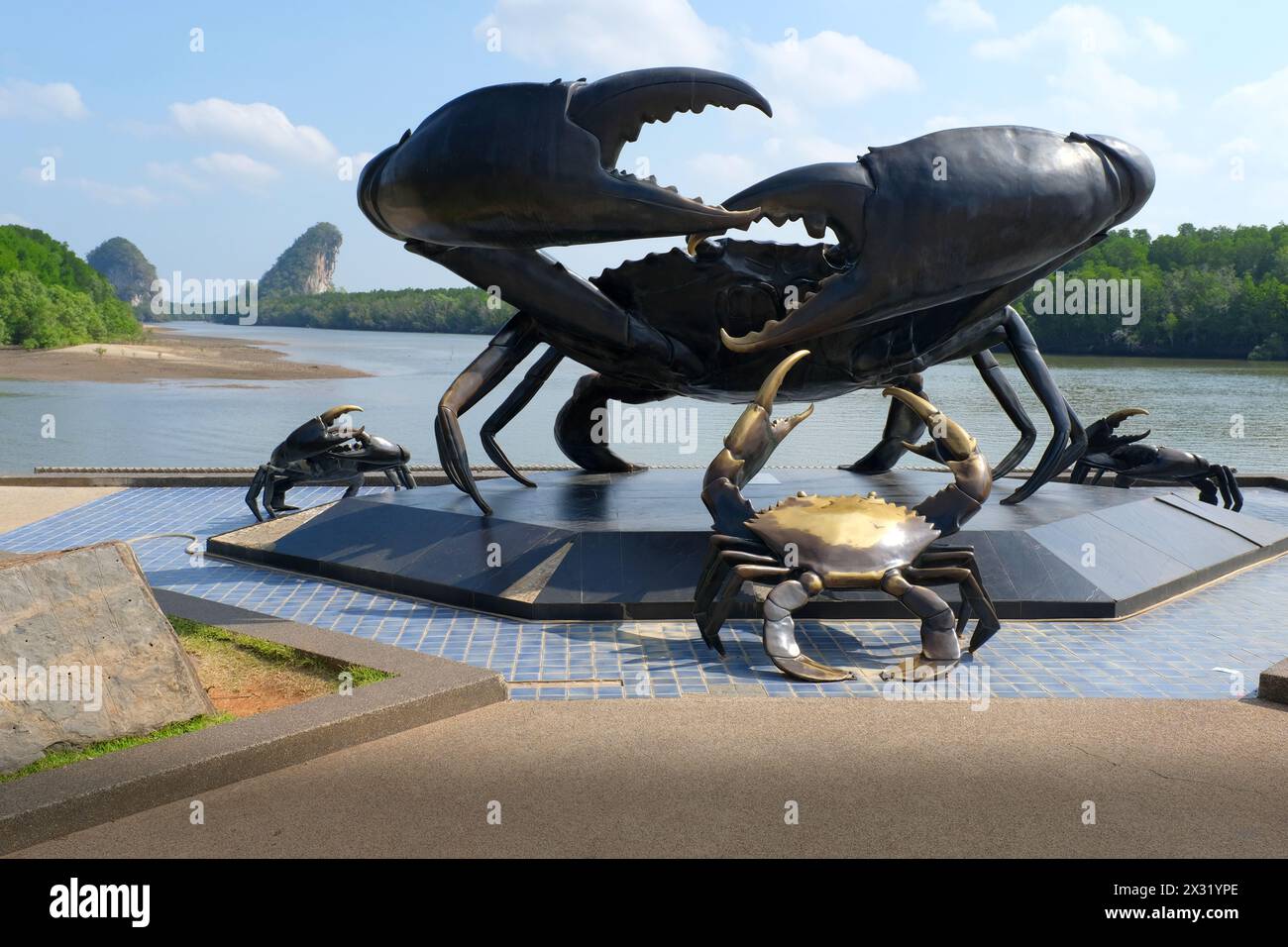 Statues dans la ville de Krabi , Thaïlande Banque D'Images