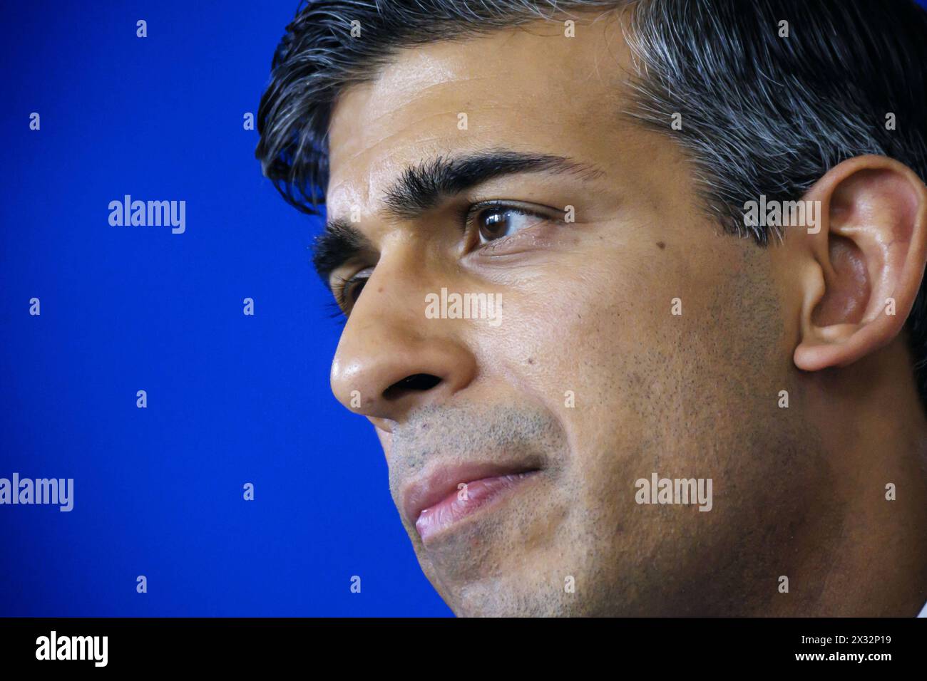Rishi Sunak, premier ministre des Vereinigten Koenigreichs Groâˆöübritannien und Nordirland. Berlin, 24.04.2024. Berlin Deutschland *** Rishi Sunak, premier ministre du Royaume-Uni de Grande-Bretagne et d'Irlande du Nord Berlin, 24 04 2024 Berlin Allemagne Copyright : xThomasxTrutschelxphotothek.dex Banque D'Images