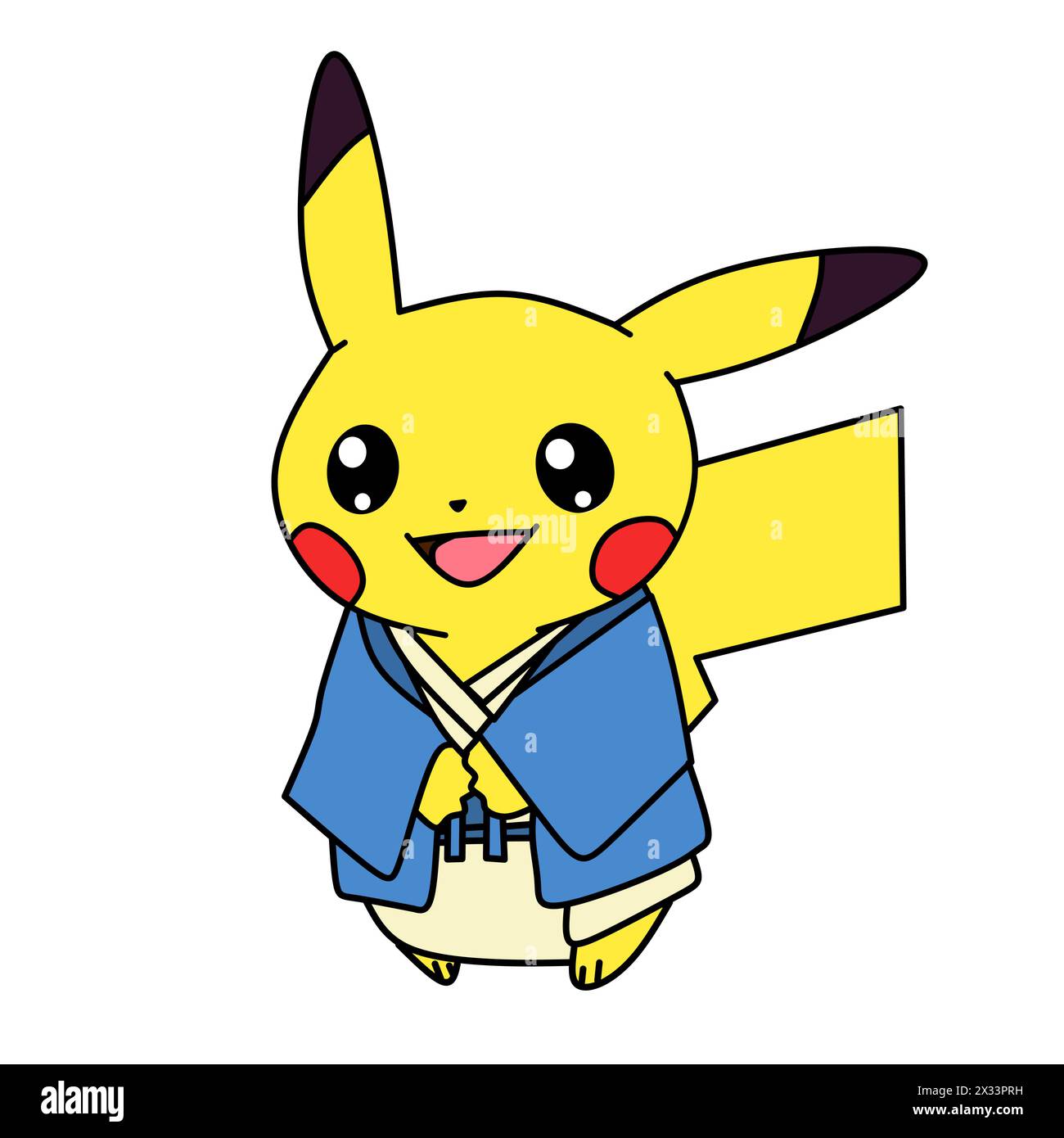 Personnages Pokémon pikachu kimono japonais animation de dessin animé Illustration de Vecteur