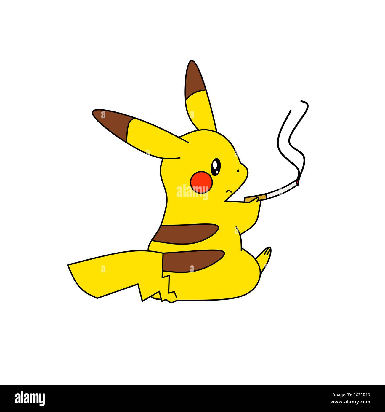 Personnages Pokémon pikachu Smooking illustration vectorielle d'animation de dessin animé Illustration de Vecteur
