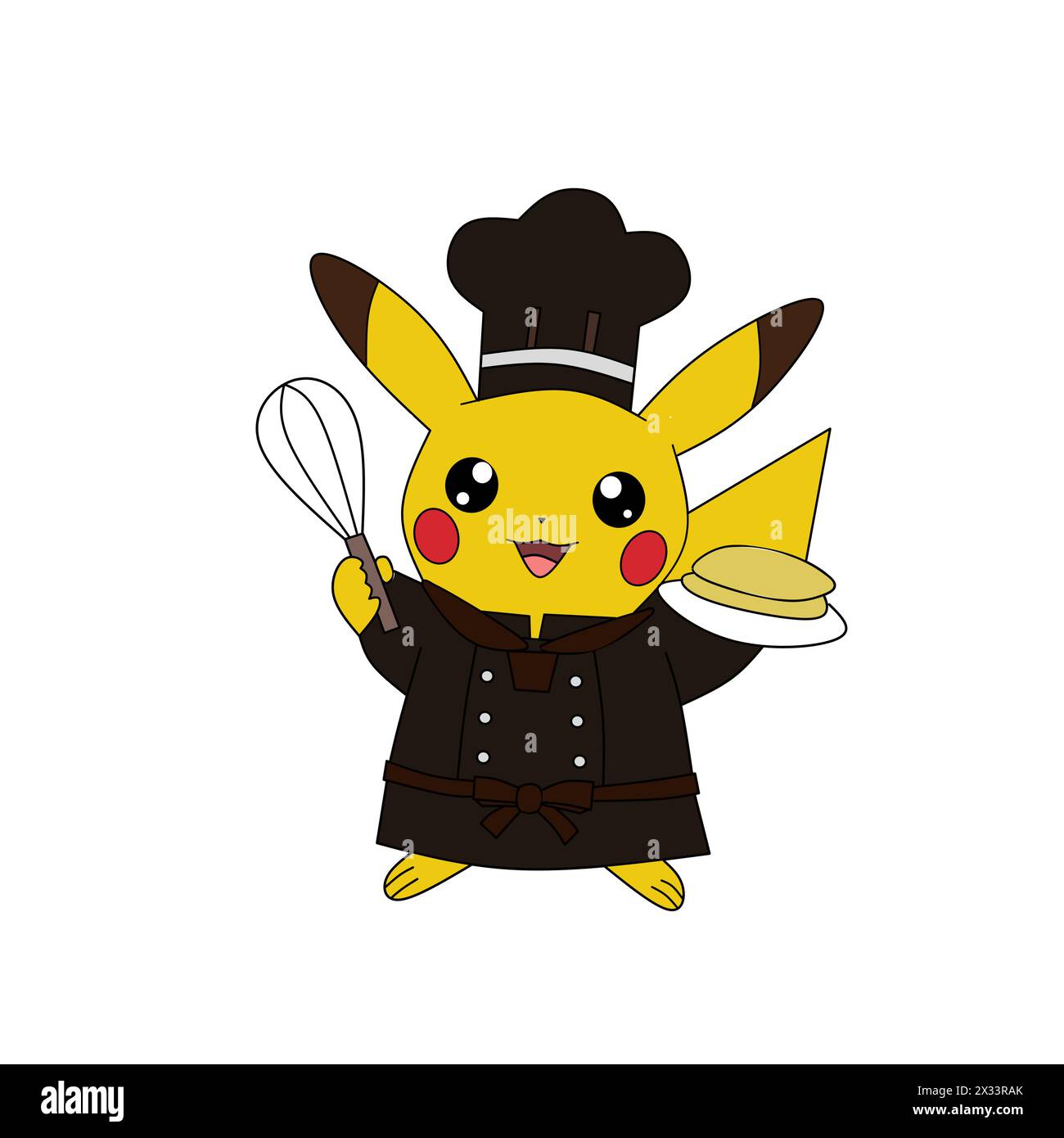 Personnages Pokemon pikachu chef animation de dessin animé Illustration de Vecteur