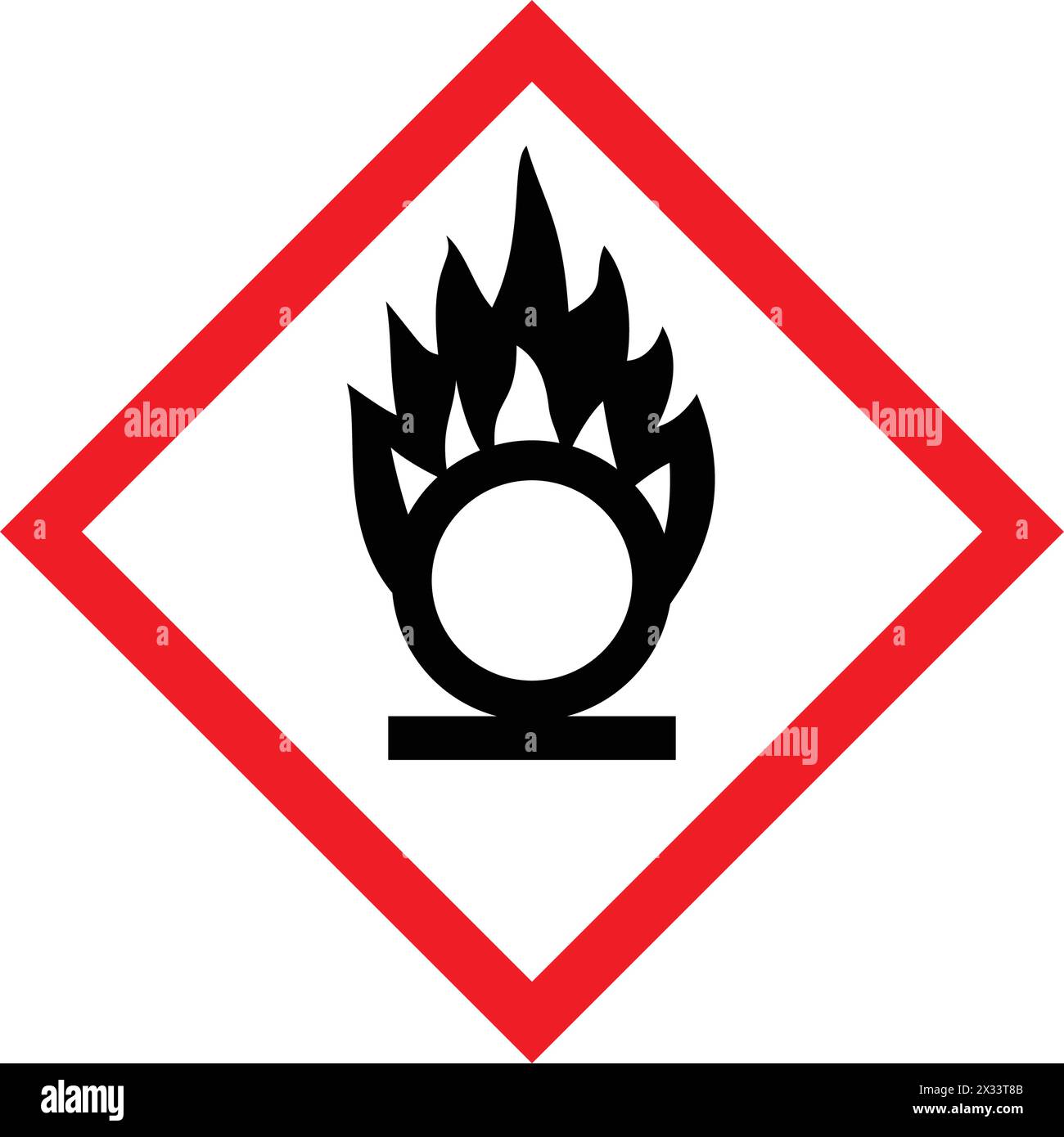 classic ghs oxydant danger alerte attention danger signe d'avertissement en rouge blanc diamant symbole vecteur isolé sur fond transparent Illustration de Vecteur