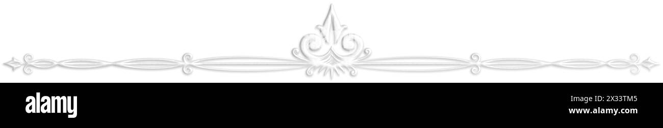 Illustration de style Art déco créant une bordure avec des lignes imbriquées qui ressemblent à un ornement en plâtre Banque D'Images