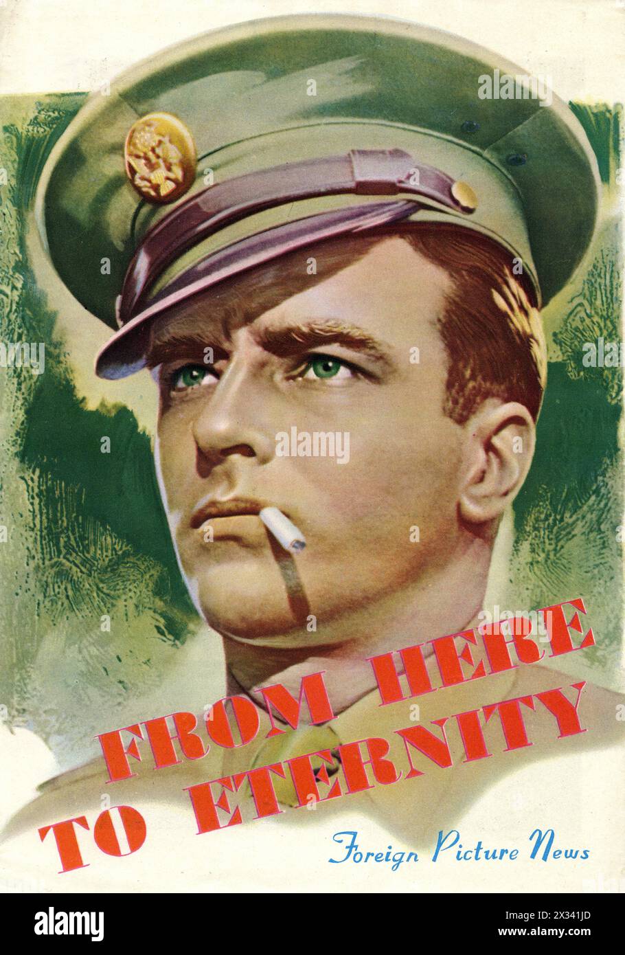 Couverture du magazine japonais de MONTGOMERY CLIFT dans FROM HERE TO ETERNITY 1953 réalisateur FRED ZINNEMANN roman JAMES JONES scénario DANIEL TARADASH Columbia Pictures Banque D'Images