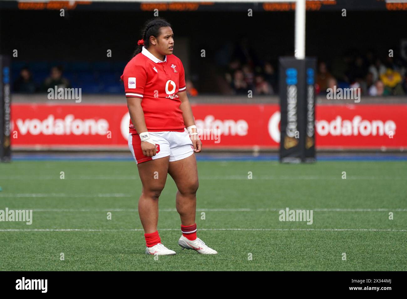Sisilia Tuipolotu, pays de Galles c. France. Guinness Women's six Nations, 21 avril 2024, Cardiff Arms Park, Credit Penallta Photographics Banque D'Images