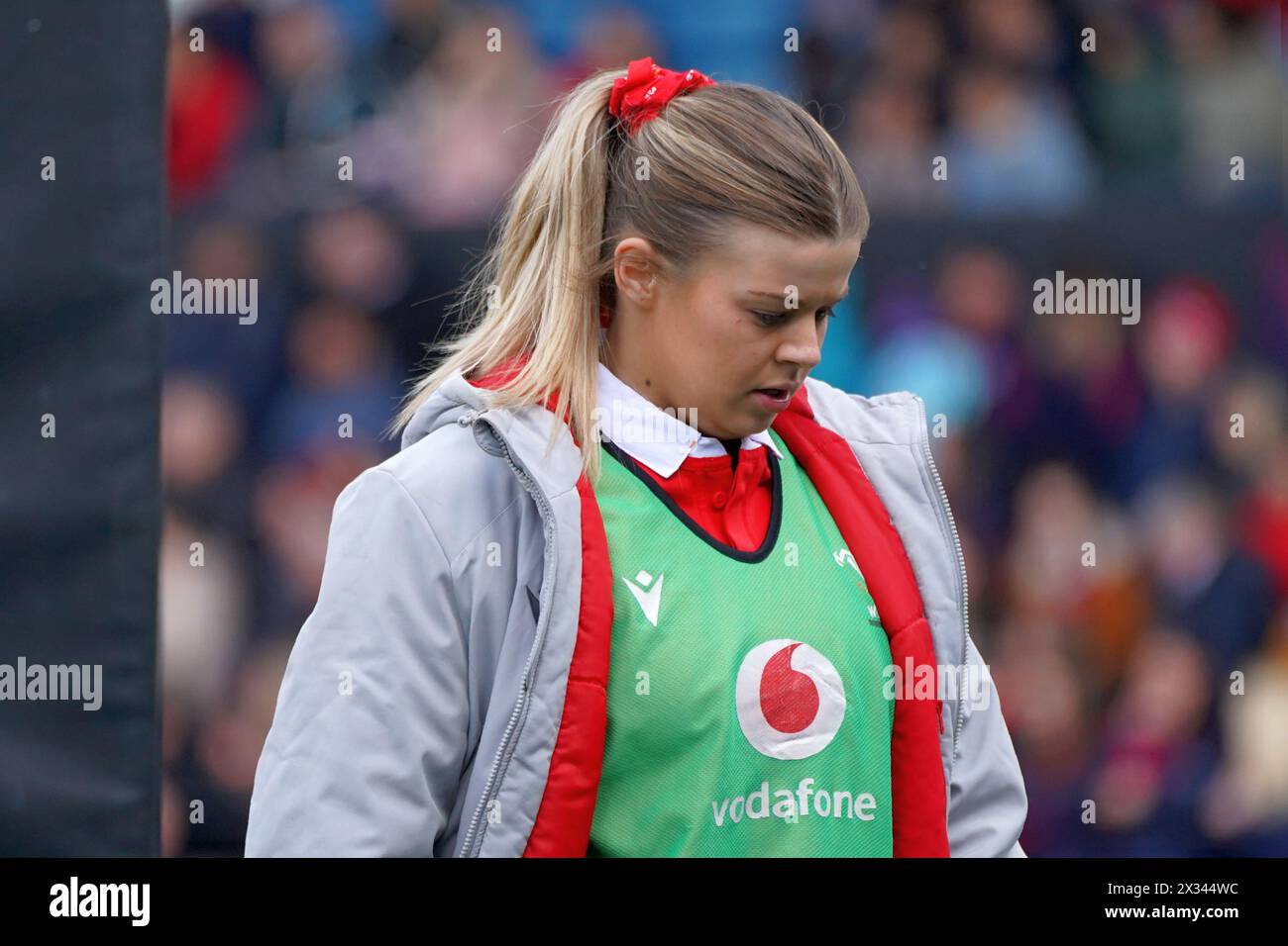 Molly Wilkinson, pays de Galles contre France. Guinness Women's six Nations, 21 avril 2024, Cardiff Arms Park, Credit Penallta Photographics Banque D'Images