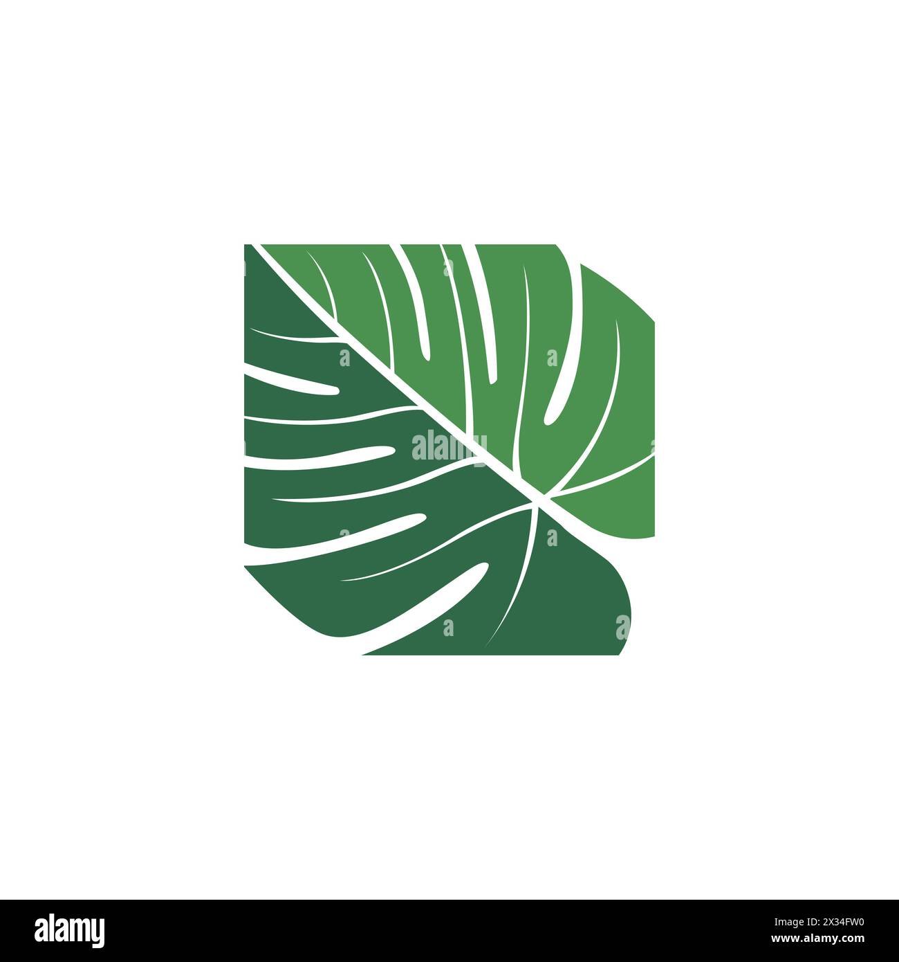 Modèle de conception vectorielle de logo de feuille de palmier tropical. Modèle de conception vectorielle de logo feuille de palmier tropical vert Illustration de Vecteur