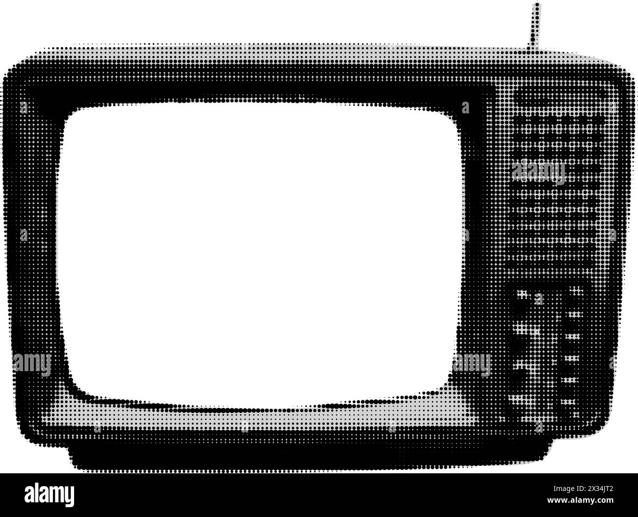 Illustration vectorielle d'élément de collage demi-teinte TV vintage Illustration de Vecteur