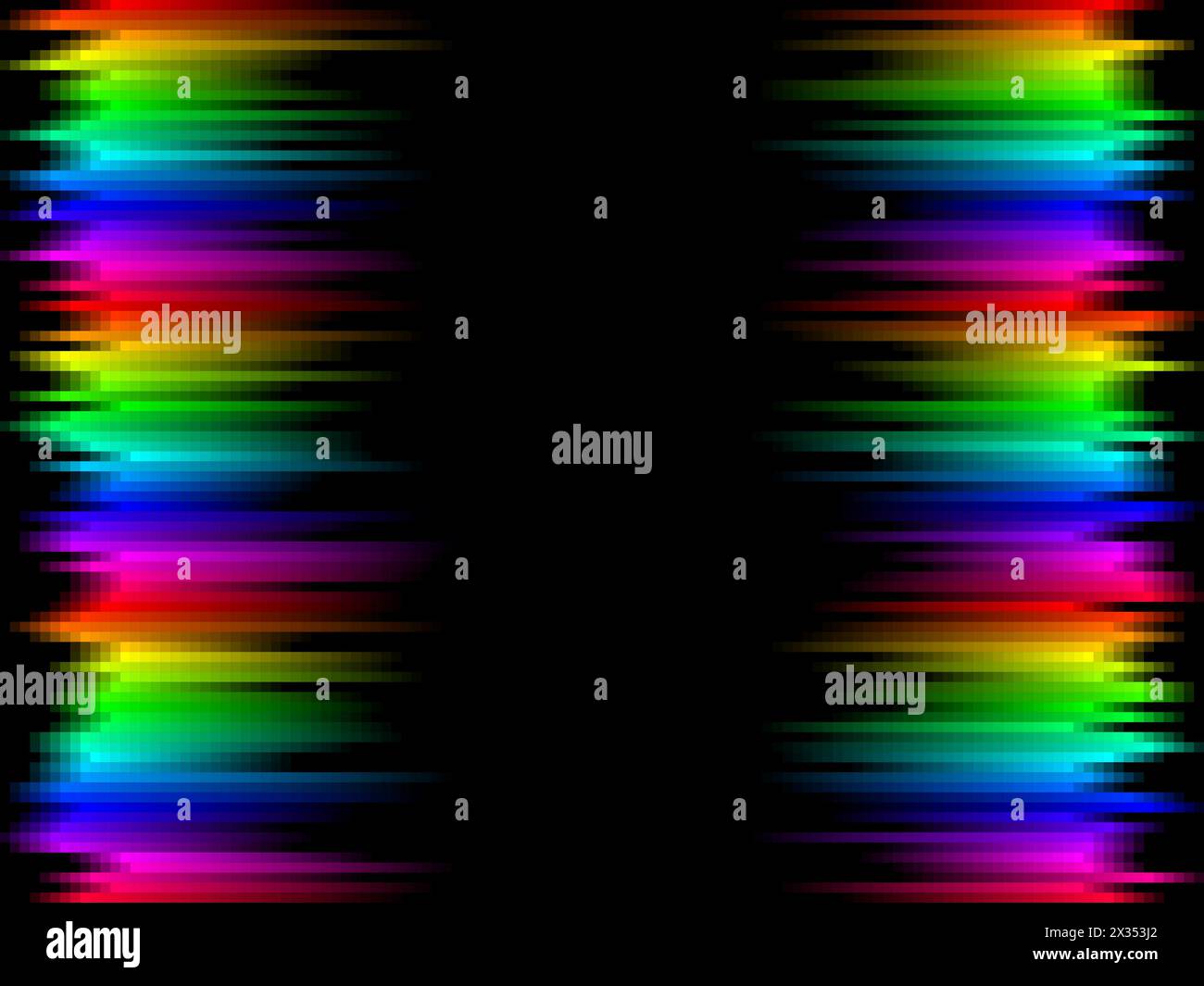 Gradient de rayures arc-en-ciel avec motif mosaïque de carrés, fond noir, papier peint graphique vectoriel ou dépliant Illustration de Vecteur