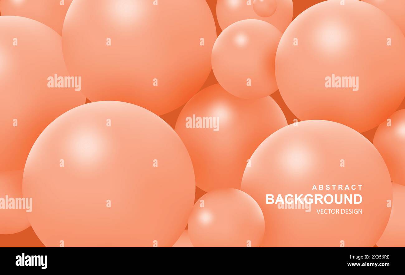Arrière-plan abstrait avec 3D boules roses. Motif de bulles colorées, composition futuriste avec des sphères ou des particules brillantes. Papier peint moderne tendance ou Illustration de Vecteur