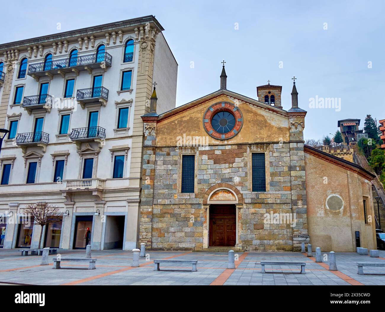 Église médiévale de Santa Maria degli Angioli à Lugano, Suisse Banque D'Images