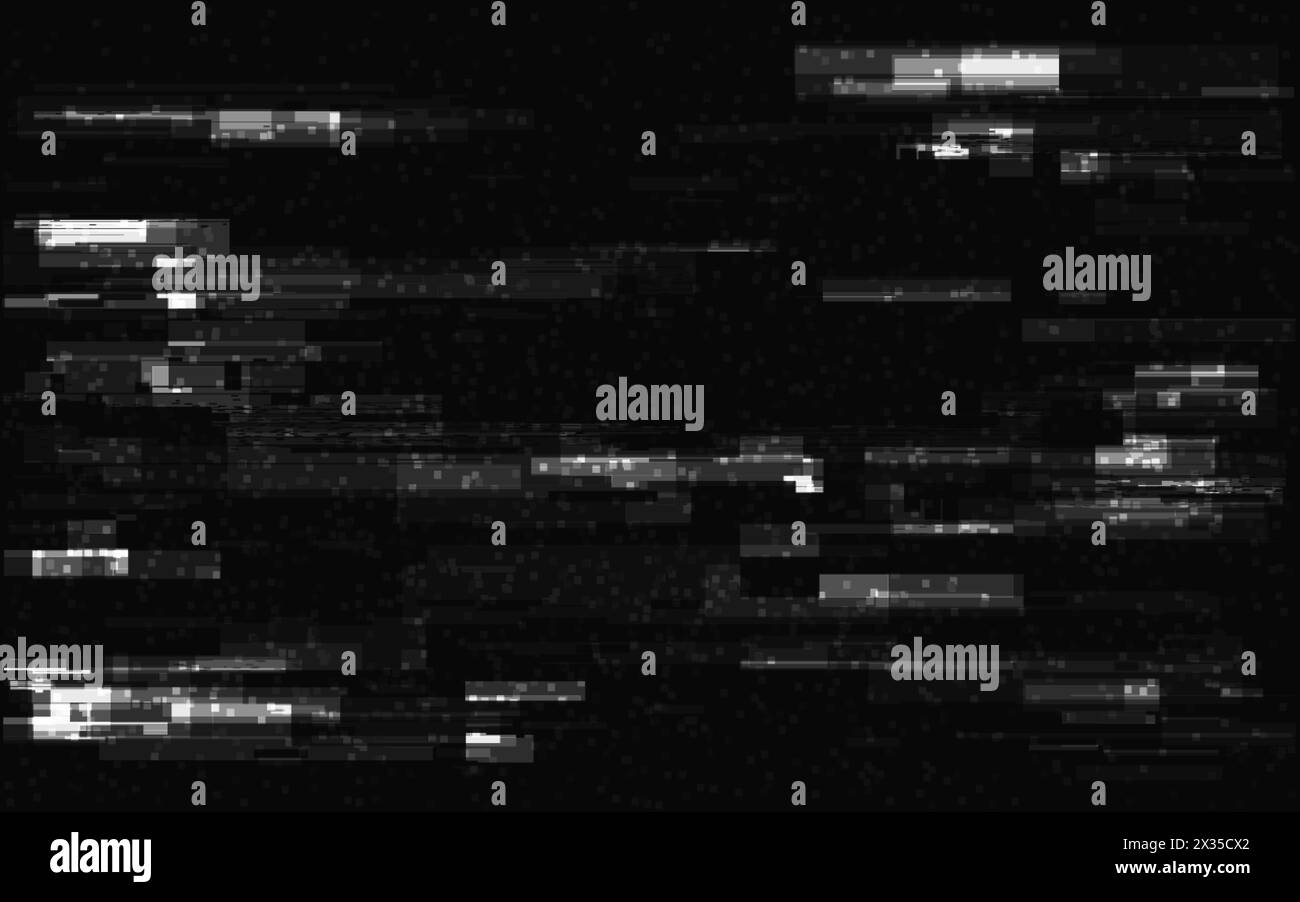 Fond de pépins. Lignes blanches déformées avec effet de superposition. Bruit du signal vidéo. Modèle de distorsions futuristes. Formes et lignes géométriques aléatoires. Illustration de Vecteur