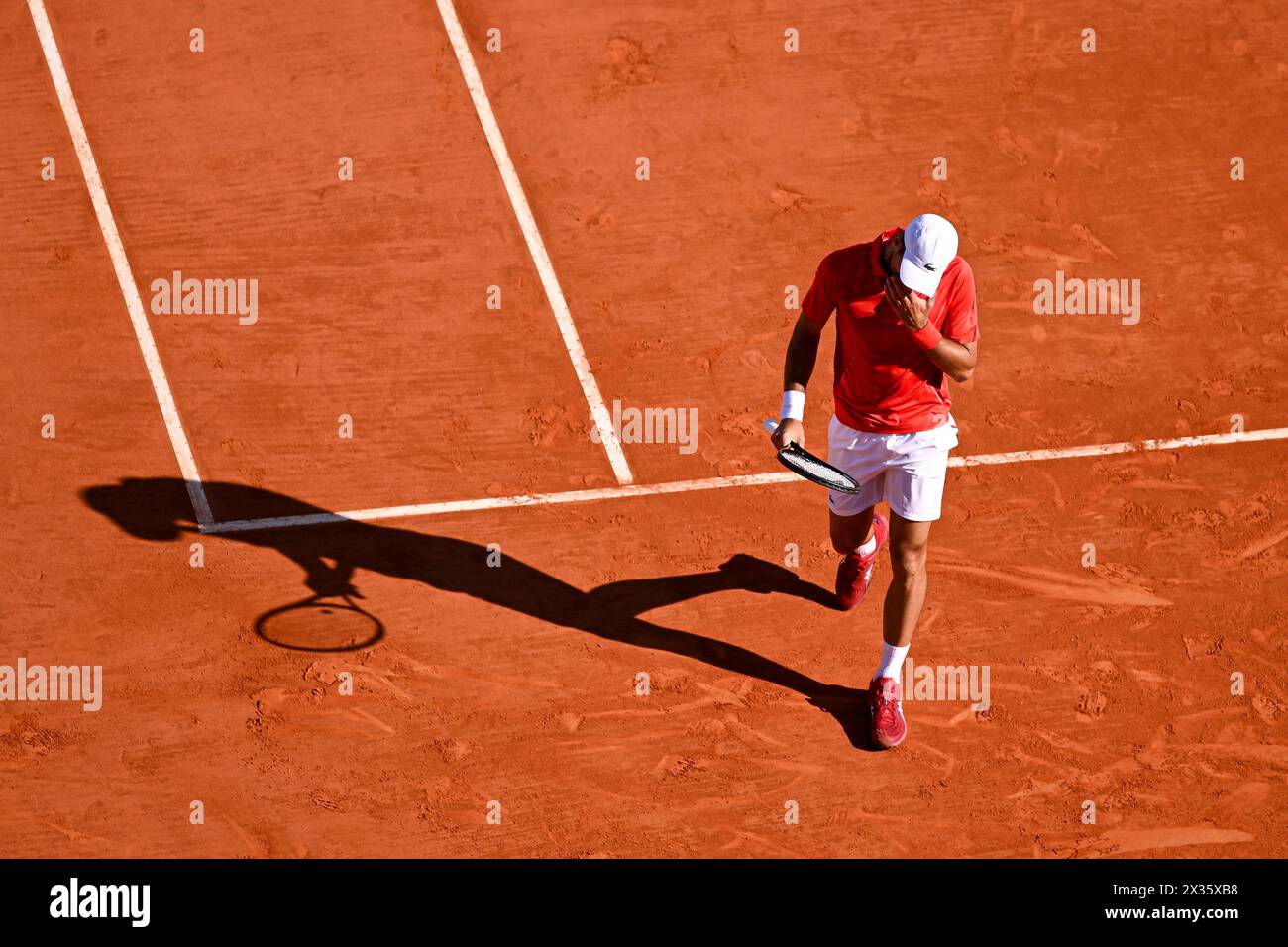 Paris, France. 13 avril 2024. Novak Djokovic lors du Rolex Monte-Carlo ATP Masters 1000 le 13 avril 2024 au Monte Carlo Country Club de Roquebrune Cap Martin près de Monaco. Crédit : Victor Joly/Alamy Live News Banque D'Images