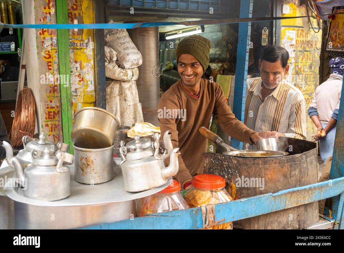 Indien, Westbengalen, Kolkata, um die Netayi Subat Road, Strassenküche Banque D'Images
