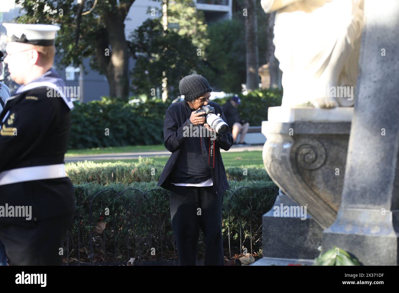 Sydney, Australie. 25 avril 2024. L'événement Colred Digger et la marche de la Journée Anzac commémorent les aborigènes et les insulaires du détroit de Torres qui ont servi notre pays dans des conflits à l'étranger. Crédit : Richard Milnes/Alamy Live News Banque D'Images