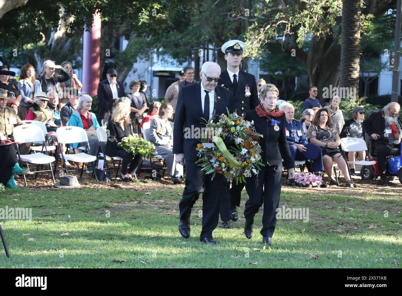 Sydney, Australie. 25 avril 2024. L'événement Colred Digger et la marche de la Journée Anzac commémorent les aborigènes et les insulaires du détroit de Torres qui ont servi notre pays dans des conflits à l'étranger. Crédit : Richard Milnes/Alamy Live News Banque D'Images