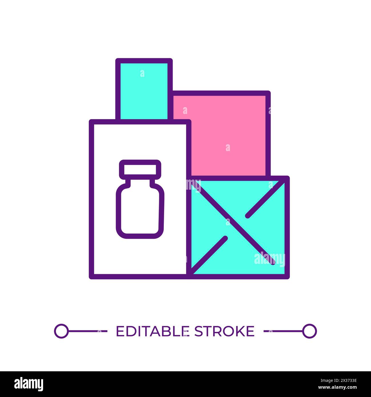Icône de couleur RVB des conteneurs de médicaments Illustration de Vecteur