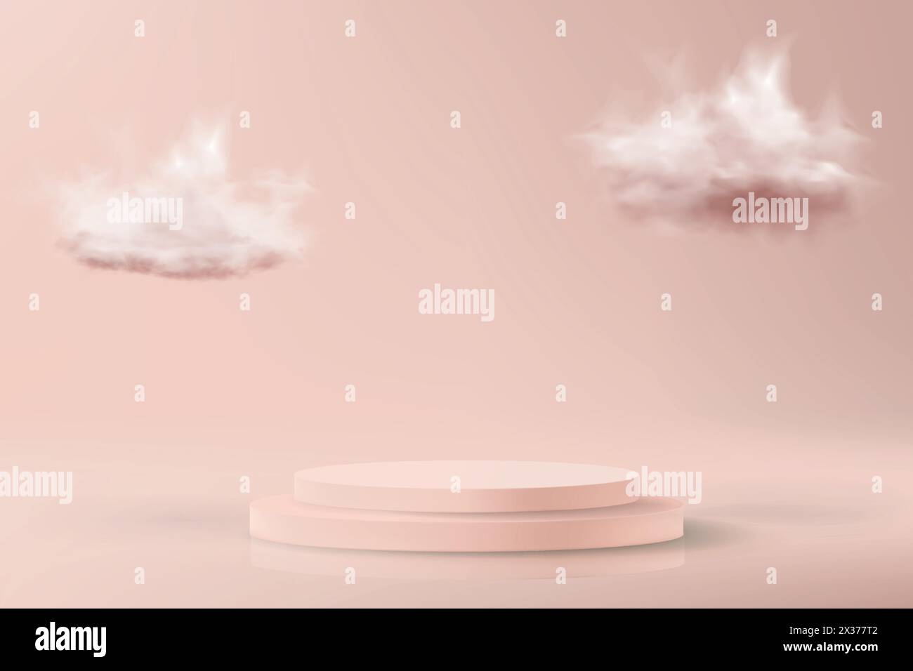Fond 3d minimaliste dans des couleurs rose pastel. Simulez-vous avec un podium vide pour présenter un produit cosmétique. Illustration de Vecteur