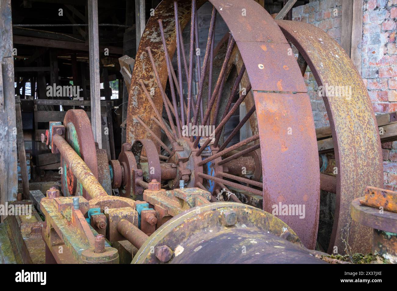 Machine à vapeur à Endeans Mill, près de Taumaranui, Île du Nord, Nouvelle-Zélande Banque D'Images