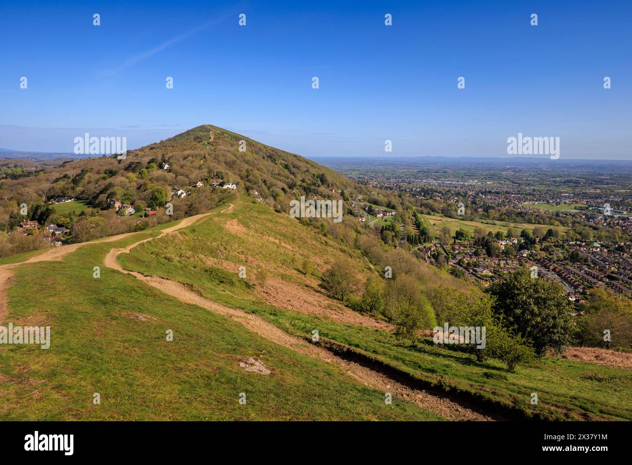Worcestershire Beacon de Perseverance Hill, Malverns, Herefordshire et Worcestershire, Angleterre Banque D'Images