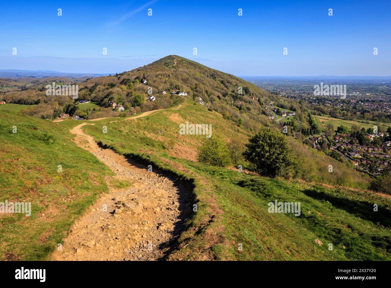 Worcestershire Beacon de Perseverance Hill, Malverns, Herefordshire et Worcestershire, Angleterre Banque D'Images