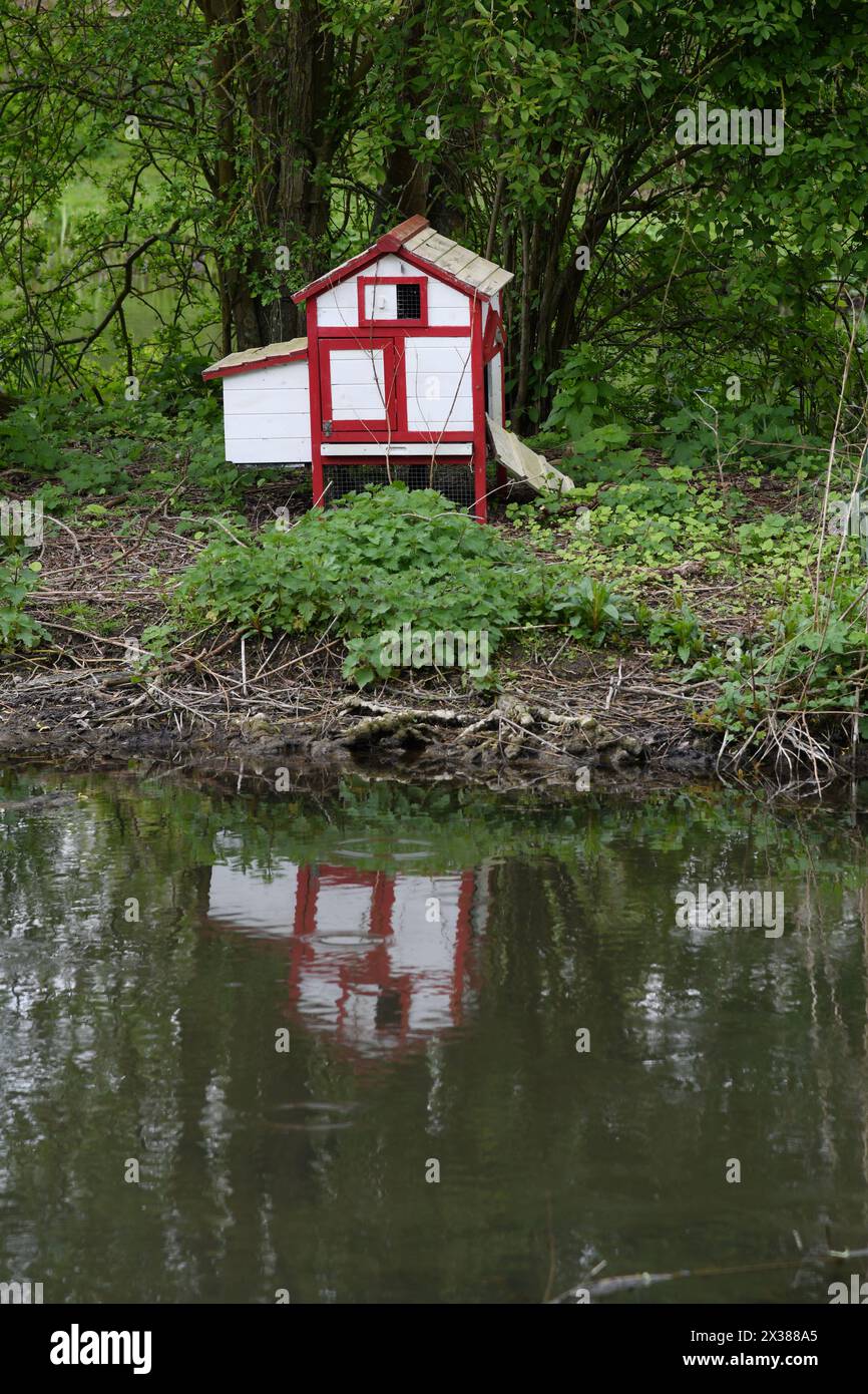 Maisons pour oiseaux aquatiques Banque D'Images