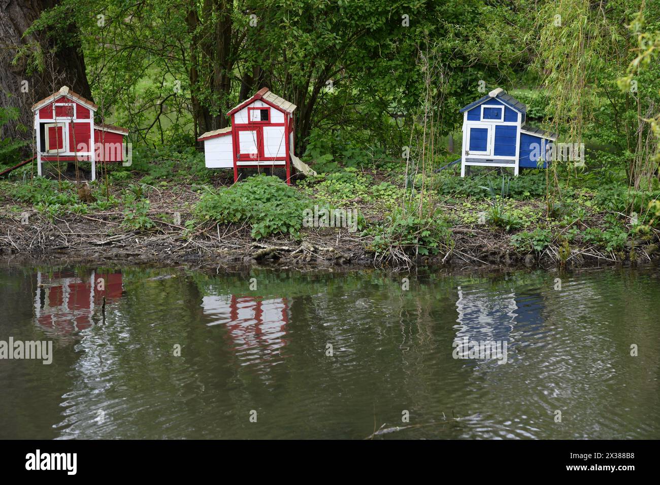 Maisons pour oiseaux aquatiques Banque D'Images