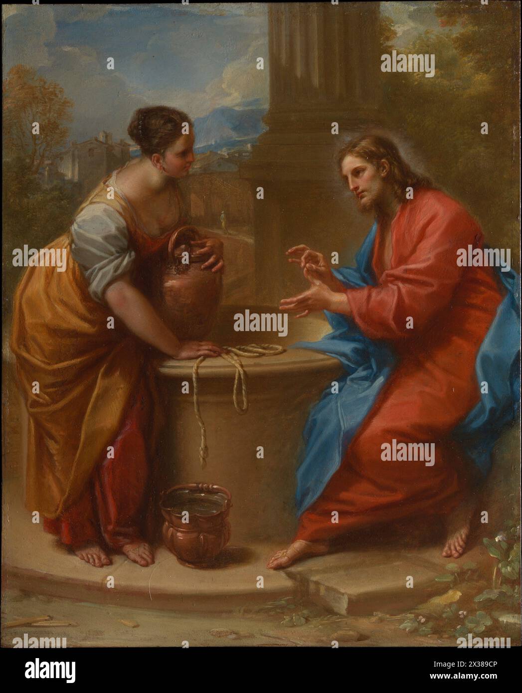 Christ et la femme de Samarie artiste : Benedetto Luti (Italien, Florence 1666–1724 Rome) date : 1715–20 médium : huile sur cuivre d Banque D'Images