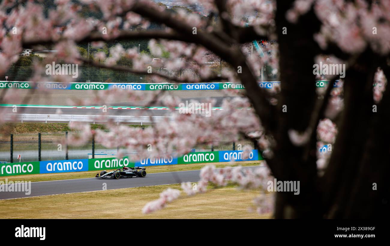 Circuit de Suzuka, 5 avril 2024 : Lewis Hamilton (GBR) de Mercedes lors du Grand Prix de formule 1 du Japon 2024. Banque D'Images