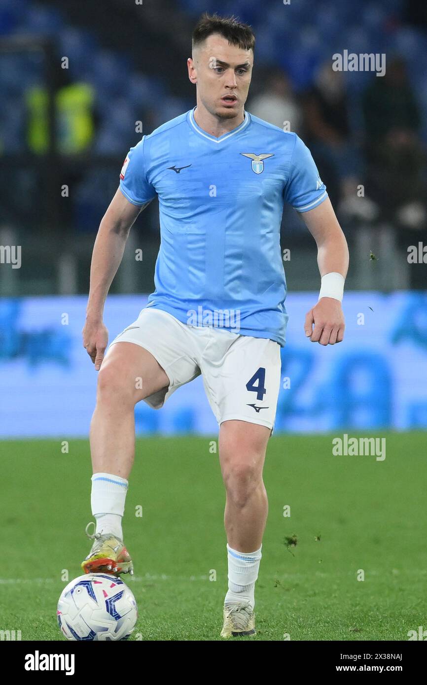 Patric of SS Lazio en action lors de la demi-finale second Leg - Coppa Italia match entre SS Lazio vs Juventus FC au stade Olimpic le 23,2024 avril à Roma, italie score final 2-1 (photo par Agostino Gemito/Pacific Press/Sipa USA) Banque D'Images