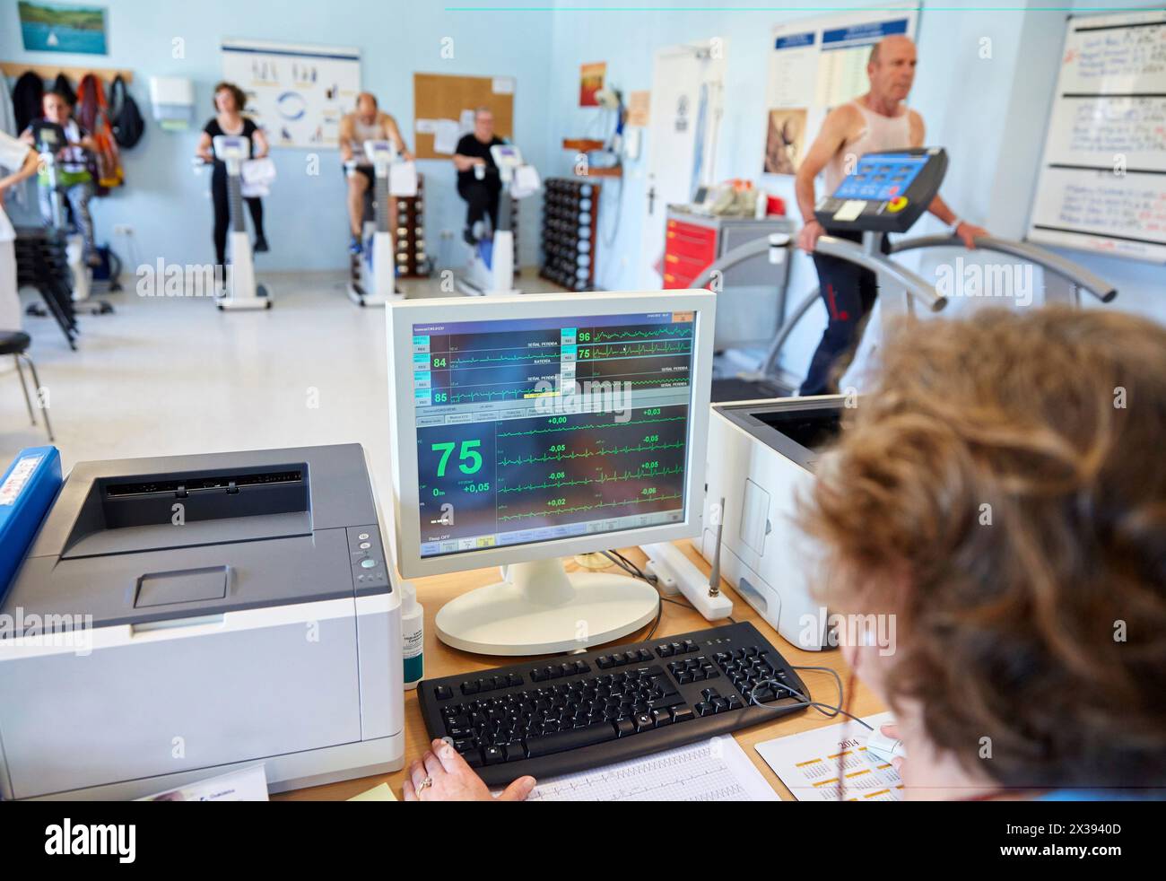 La réadaptation cardiaque, hôpital Donostia, San Sebastian, Gipuzkoa, Pays Basque, Espagne Banque D'Images