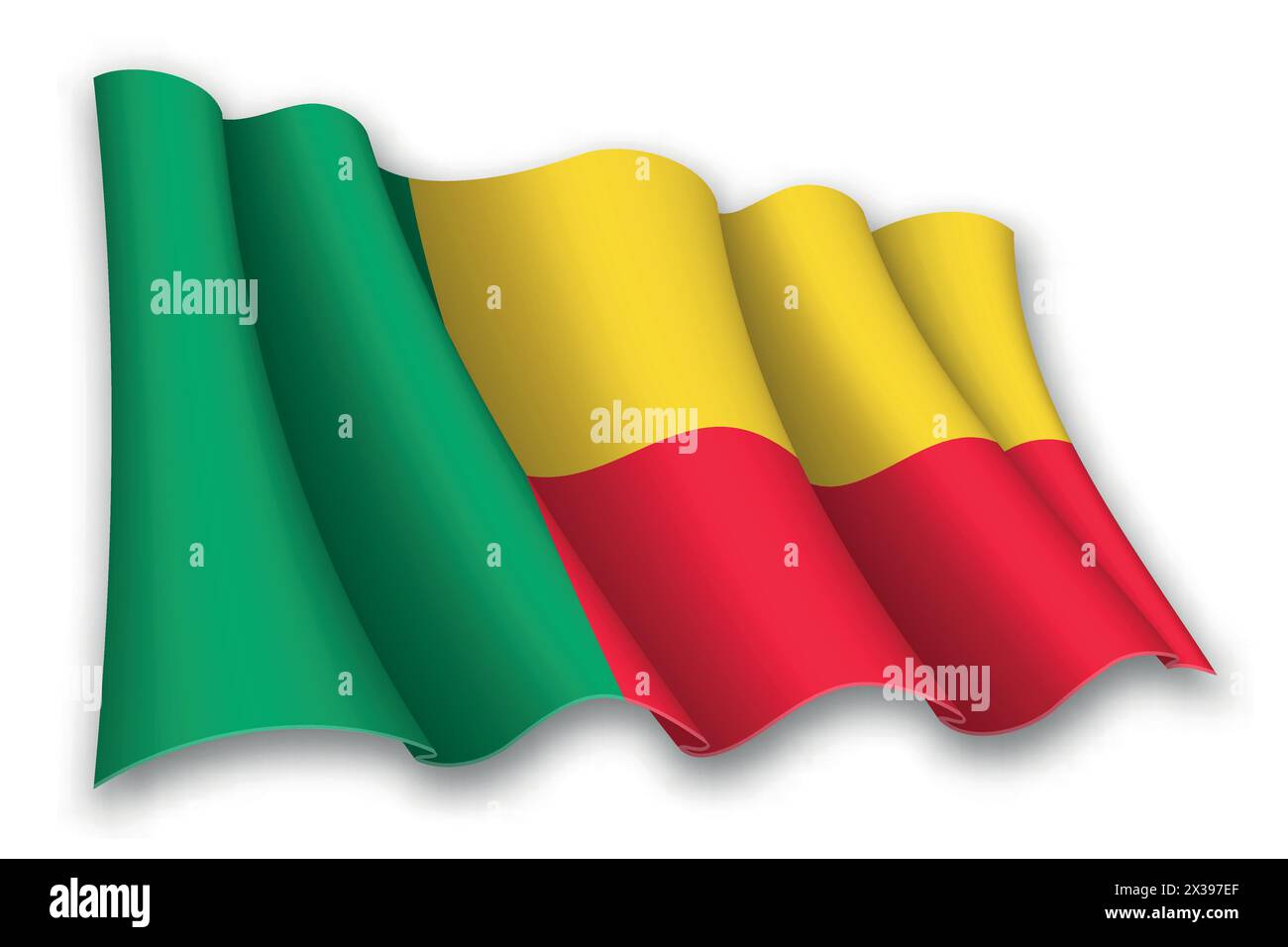 Drapeau agitant réaliste du Bénin isolé sur fond blanc Illustration de Vecteur Drapeau agitant réaliste du Bénin isolé sur fond blanc Illustration de Vecteur