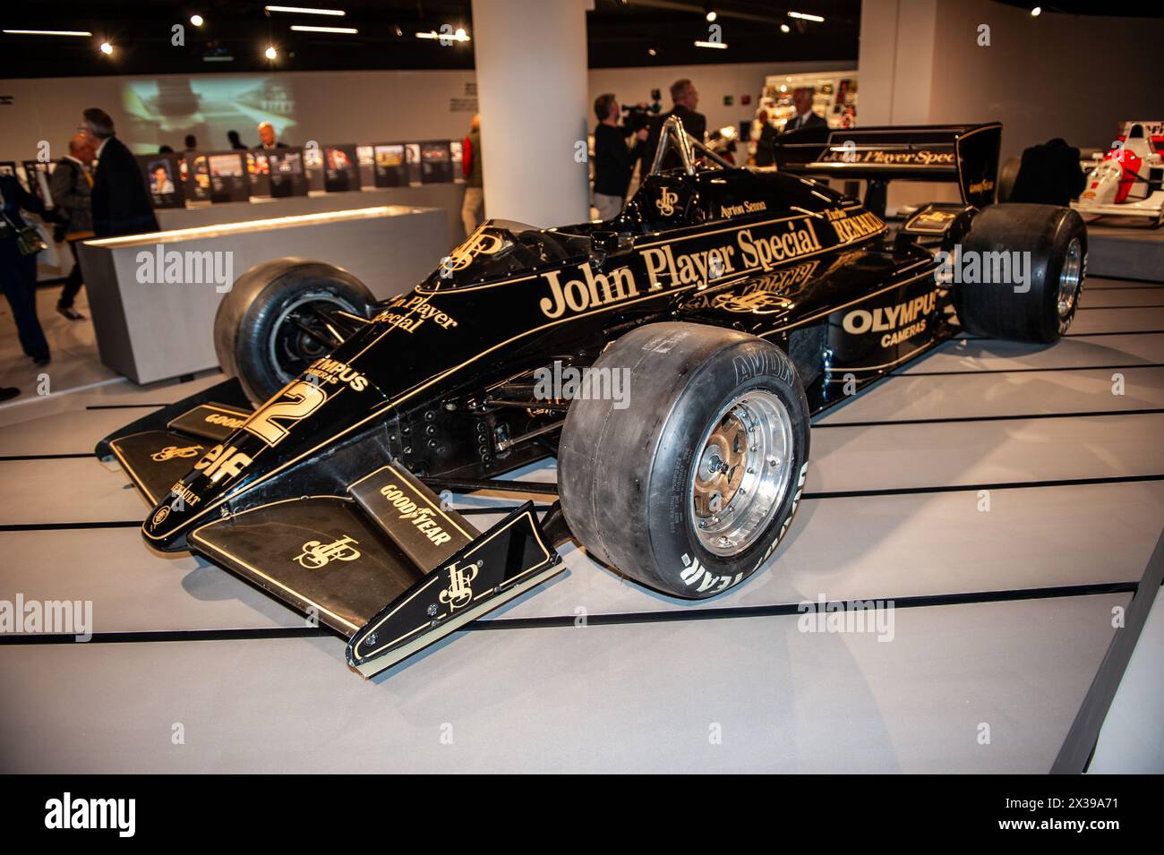 04/23/2024 Turin (Italie) la Lotus John Player Special 97T2 Renault (1985) avec laquelle Ayrton Senna remporte son premier Grand Prix de F1 Banque D'Images