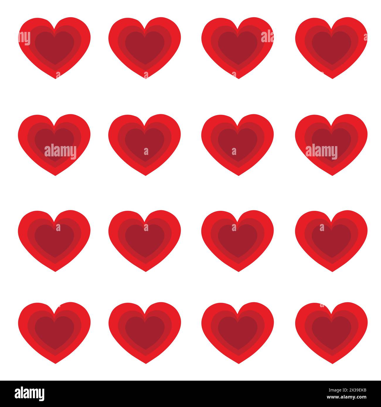 Collection de coeurs rouges. Coeurs sur fond blanc. Graphique de dessin ...