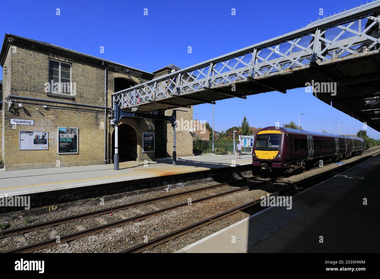 East Midlands trains TurboStar 170505 à la gare de Spalding, Lincolnshire, Angleterre, Royaume-Uni Banque D'Images