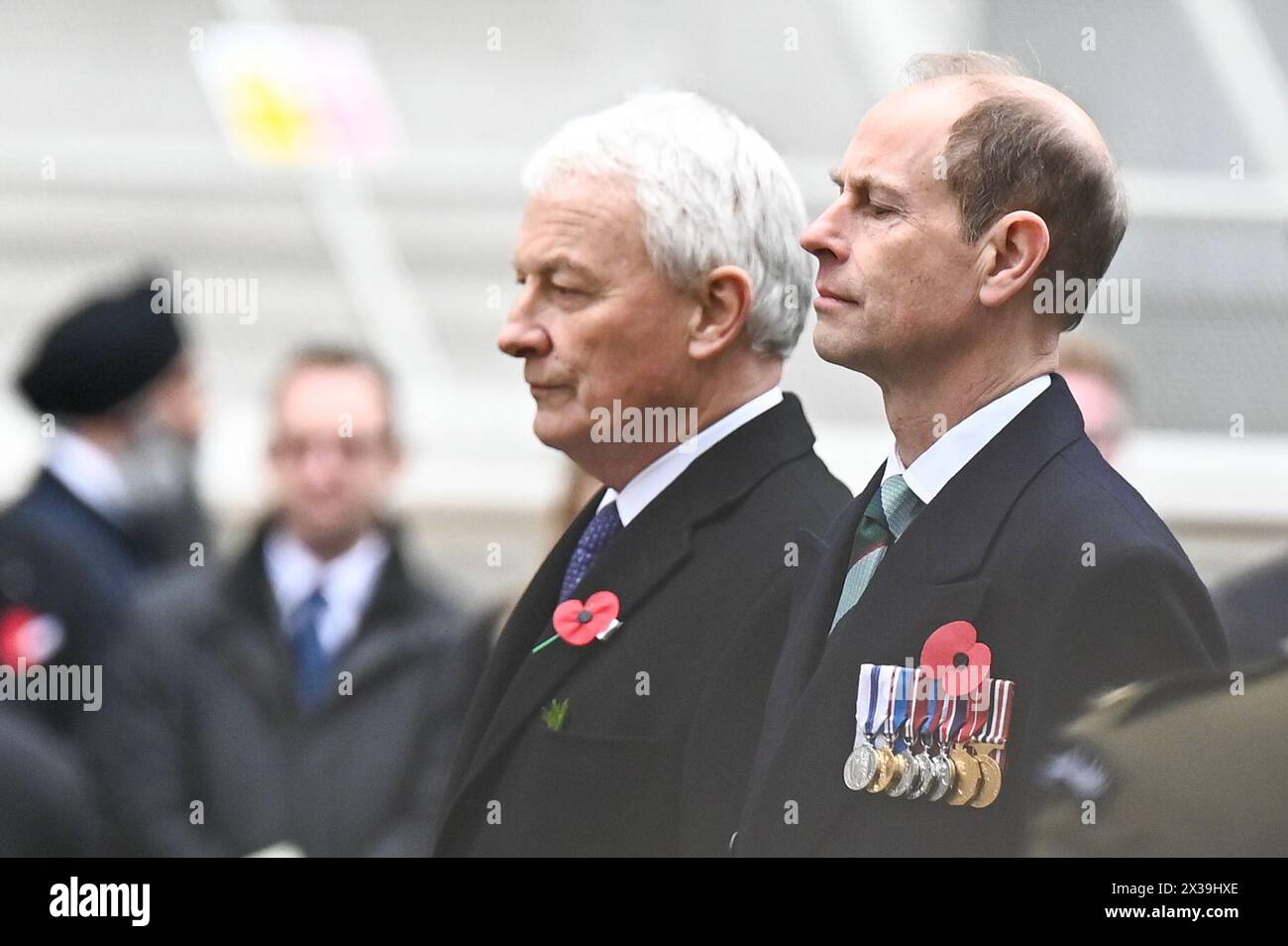 Londres, Royaume-Uni. 25 avril 2024. Le prince Edward, duc d'Édimbourg, assiste à la cérémonie de la Journée de l'ANZAC au cénotaphe. (Photo de Robin Pope/NurPhoto) crédit : NurPhoto SRL/Alamy Live News Banque D'Images