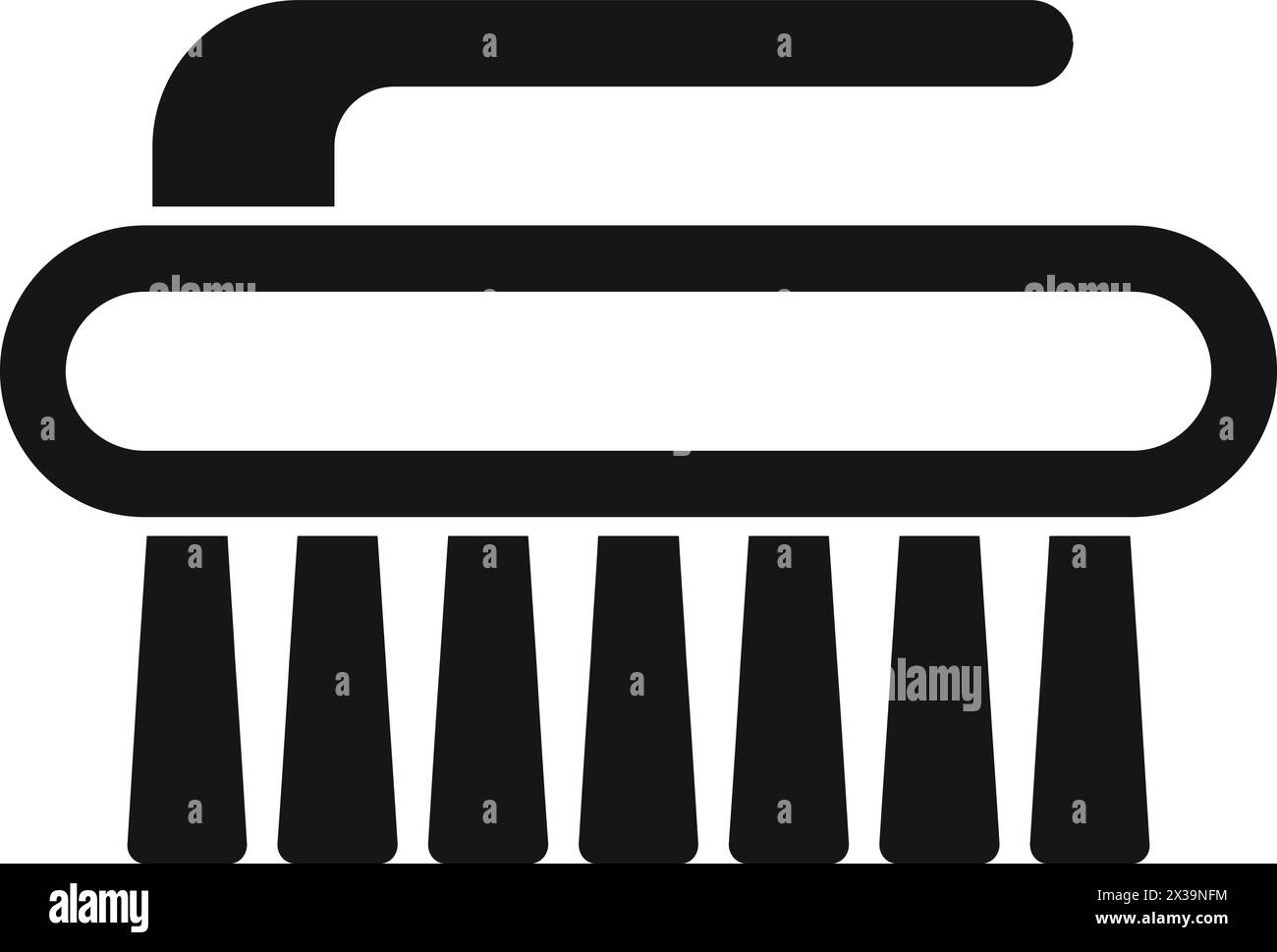 Icône de brosse de poignée de nettoyage vecteur simple. Service domestique. Outil en plastique Illustration de Vecteur