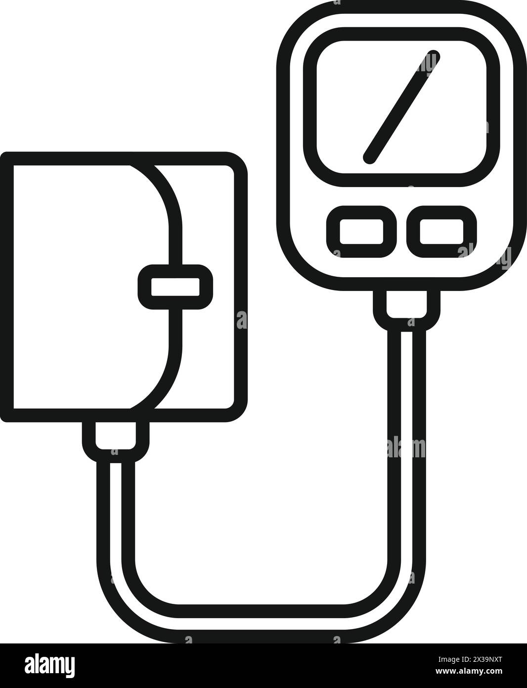 Vecteur de contour d'icône de dispositif de tonomètre. Mesure de contrôle. Test sain Illustration de Vecteur