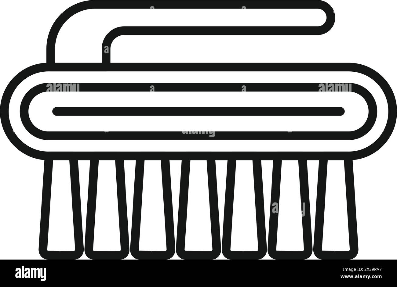 Vecteur de contour d'icône de brosse de poignée de nettoyage. Service domestique. Outil en plastique Illustration de Vecteur