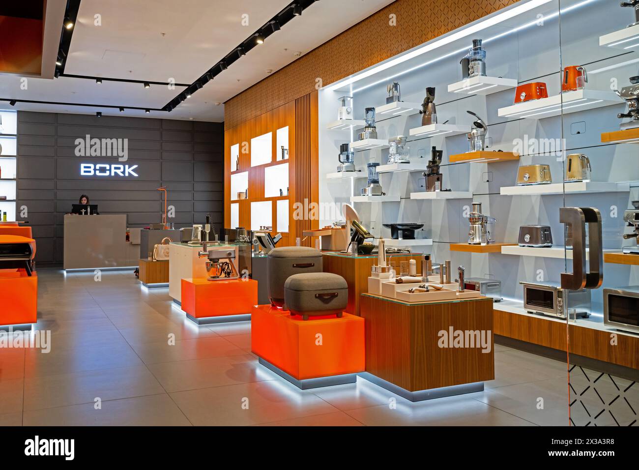 BORK Electronic GmbH - Boutique officielle d'appareils ménagers du fabricant allemand. Minsk, Biélorussie - 20 avril 2024 Banque D'Images